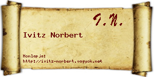 Ivitz Norbert névjegykártya