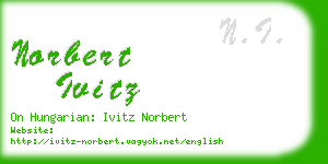 norbert ivitz business card